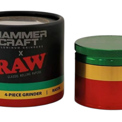 RAW Hammer Craft Medium Aluminium Grinder Rasta 4 Parts – 55mm
